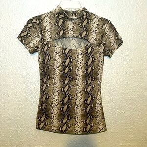 RUE 21 snake skin top with cut out front size small